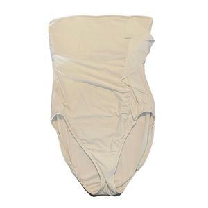 DKNY Women’s Strapless One Piece Swimsuit White Size 14.